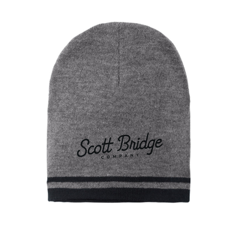 The Scott Bridge | Embroidered Athletic Oxford/ Black Knit Cap