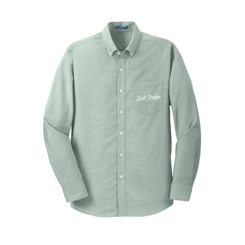 The Scott Bridge | Embroidered Green Long Sleeve Tee