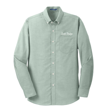 The Scott Bridge | Embroidered Green Long Sleeve Tee
