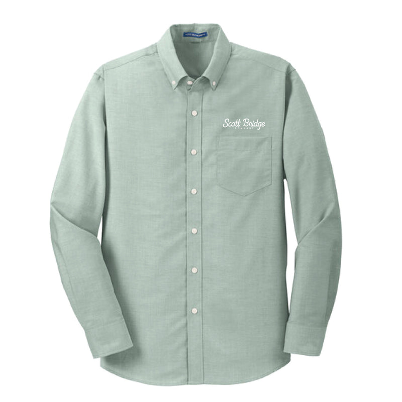 The Scott Bridge | Embroidered Green Long Sleeve Tee