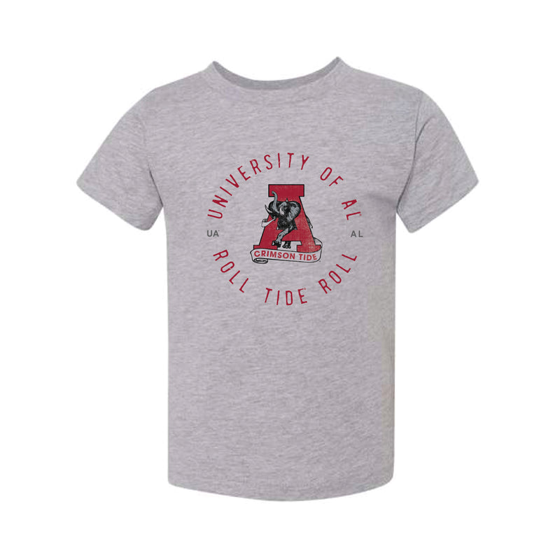 The Throwback Roll Tide Roll Circle | Toddler Athletic Heather Tee