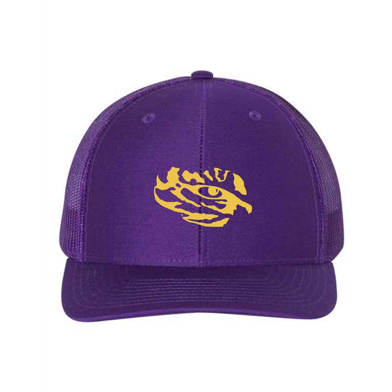 The Tiger Eye Logo Embroidered | Purple Richardson Trucker Cap