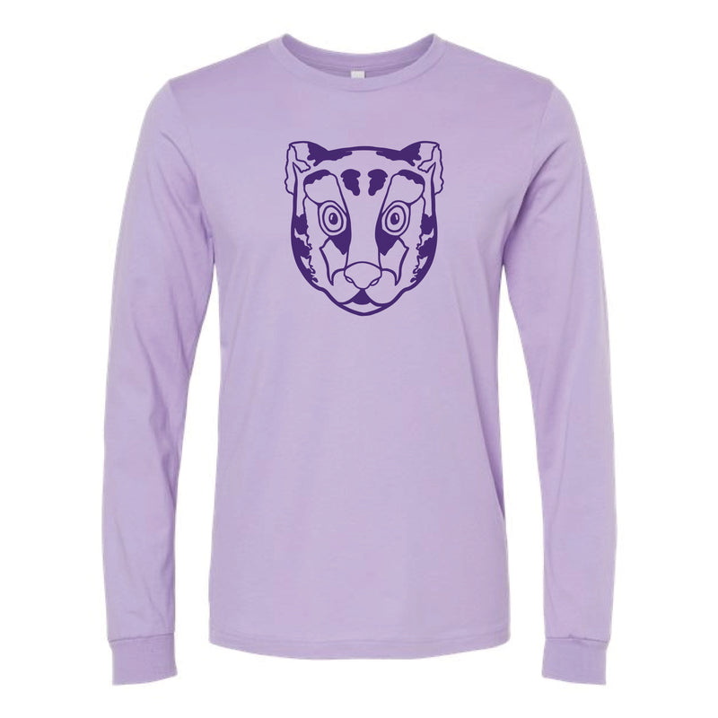 The Tiger Head Outline | Dark Lavender Long Sleeve Tee