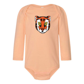 The Tiger Head | Baby Peachy Long Sleeve Onesie