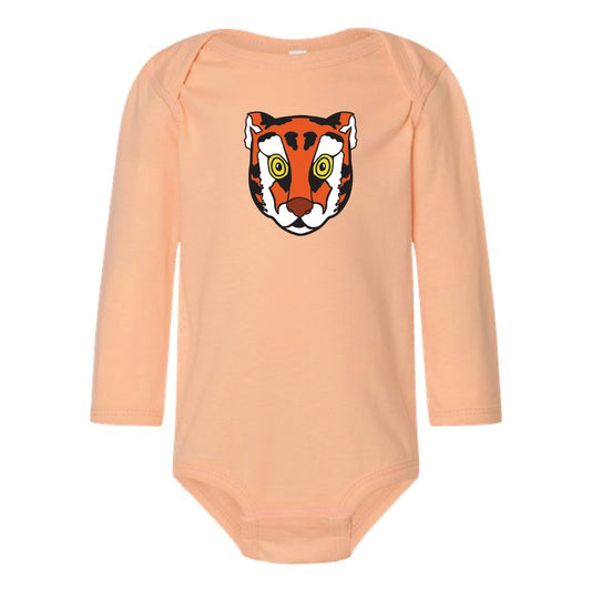 The Tiger Head | Baby Peachy Long Sleeve Onesie