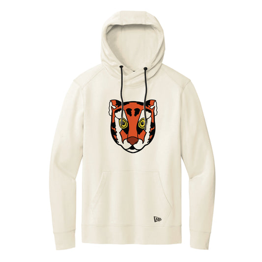 The Tiger Head | Soft Beige Tri-Blend Fleece Pullover Hoodie