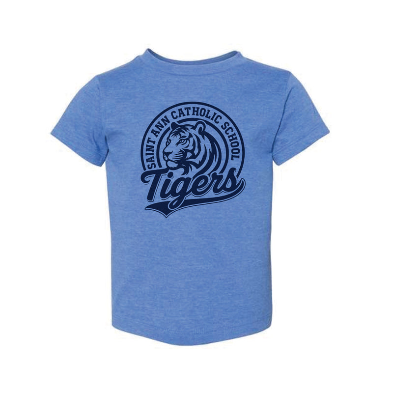 The Tigers Mascot | Youth Heather Columbia Blue Tee