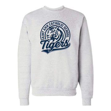 The Tigers Mascot | Adult Ash Crewneck Sweatshirt