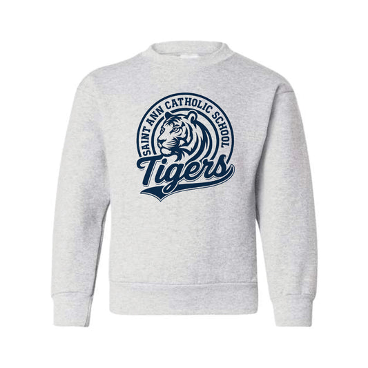The Tigers Mascot | Youth Ash Crewneck Sweatshirt