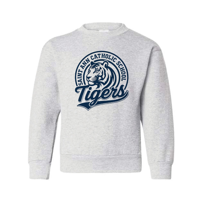 The Tigers Mascot | Youth Ash Crewneck Sweatshirt