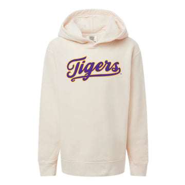 The Tigers Baseball Script | Youth Ivory Hoodie