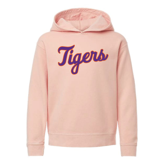 The Tigers Baseball Script | Youth Peachy Hoodie