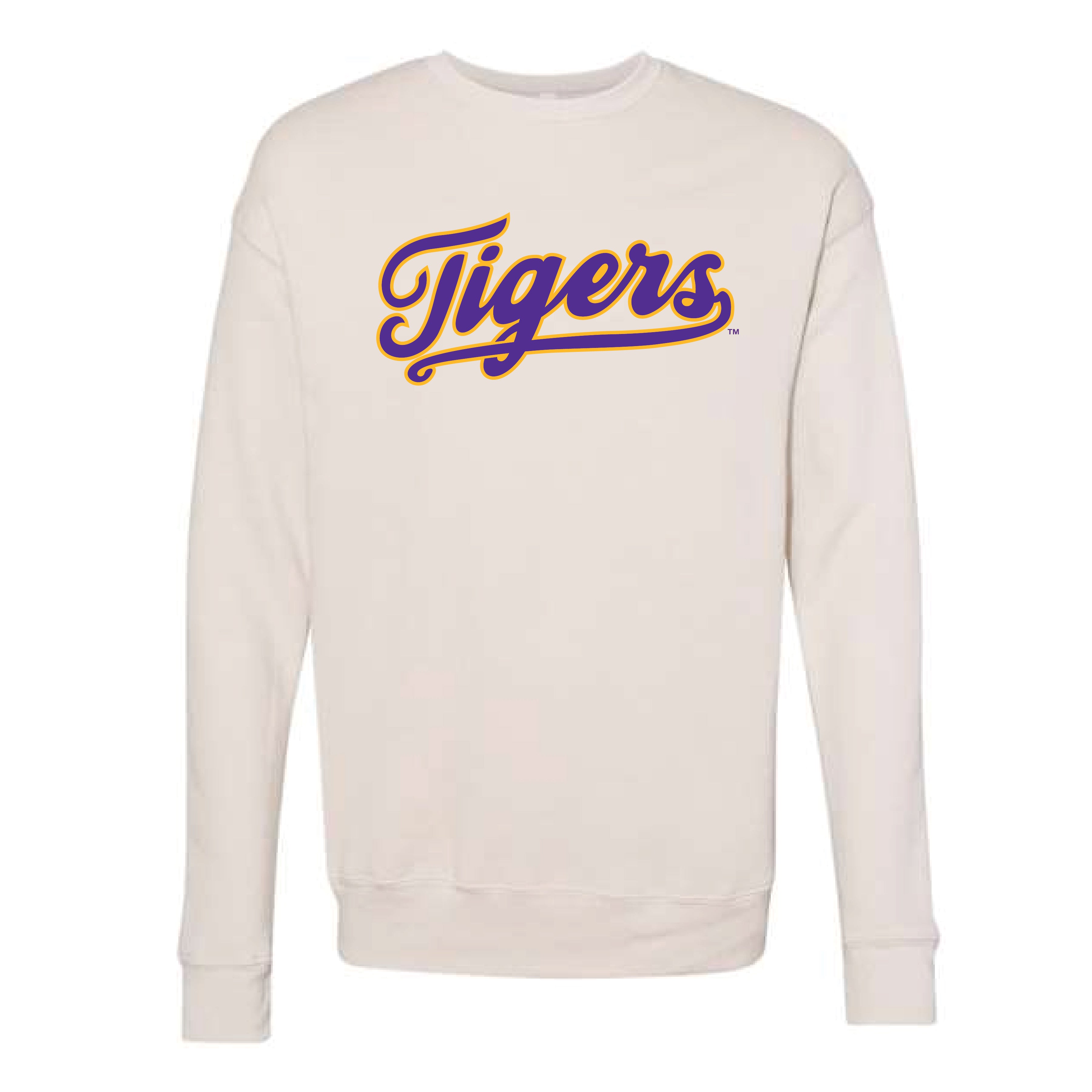 The Tigers Script Logo | Heather Dust Sweatshirt – Scarlet & Gold