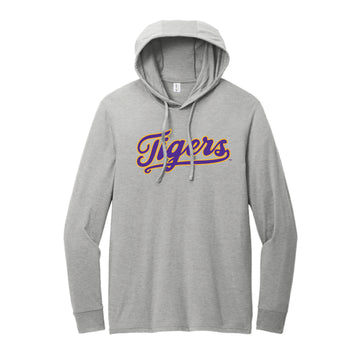 The Tigers Baseball Script | Aluminum Grey Tri-Blend Hoodie