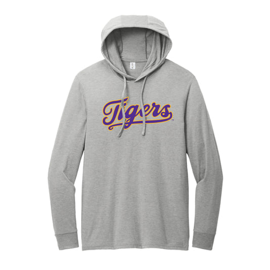 The Tigers Baseball Script | Aluminum Grey Tri-Blend Hoodie