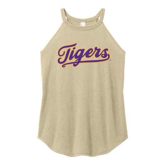 The Tigers Baseball Script | Desert Tan Heather Rocker Tank