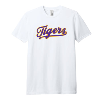 The Tigers Baseball Script | White Tee