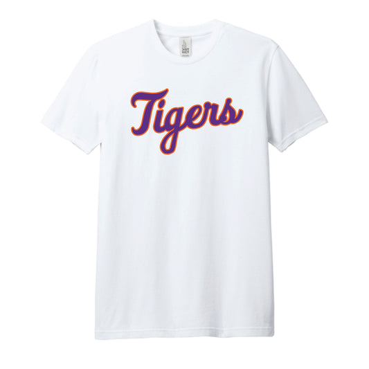 The Tigers Baseball Script | White Tee