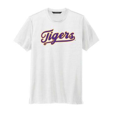 The Tigers Baseball Script | White Jersey Crewneck Tee