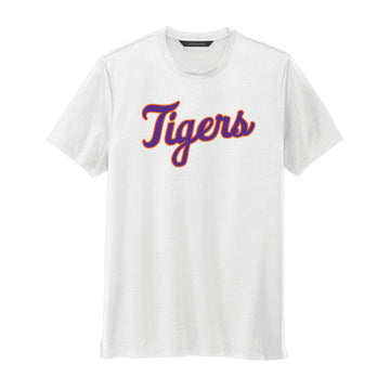The Tigers Baseball Script | White Stretch Jersey Tee