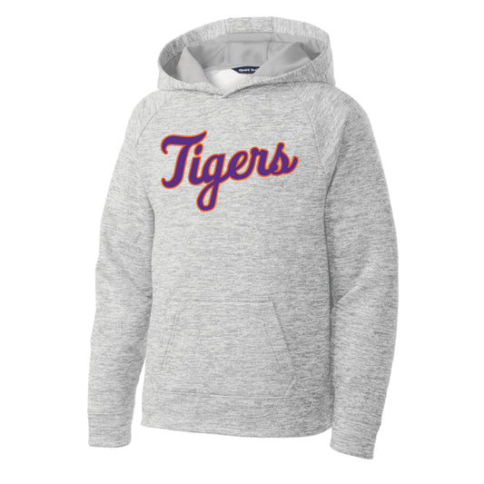The Tigers Baseball Script | Silver Electric Sports Tek Hoodie