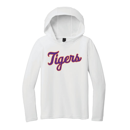 The Tigers Baseball Script | Youth White Hoodie