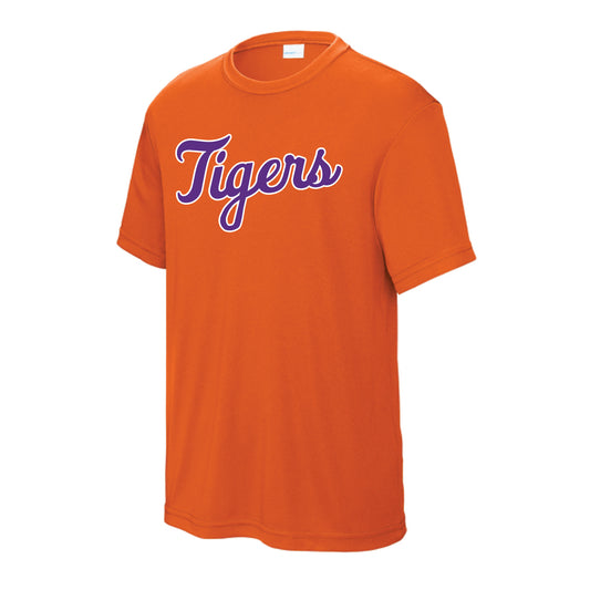 The Tigers Baseball Script | Youth Deep Orange Tee
