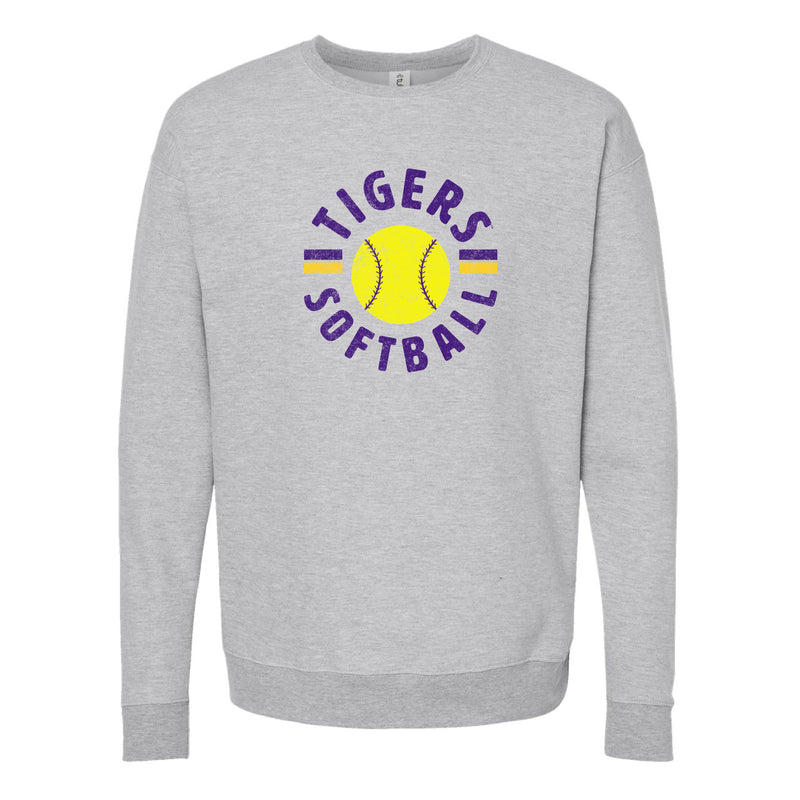 The Tigers Softball Est | Adult Heather Grey Sweatshirt