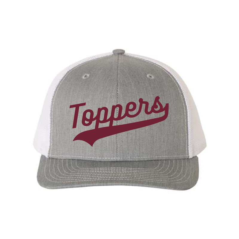 The Toppers Swoosh | Embroidered Heather Grey/ White Richardson Trucker Cap