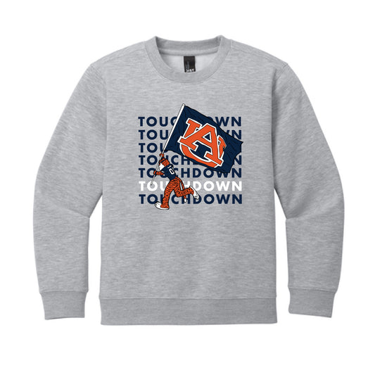 The Touchdown Aubie | Youth Light Heather Grey Crew