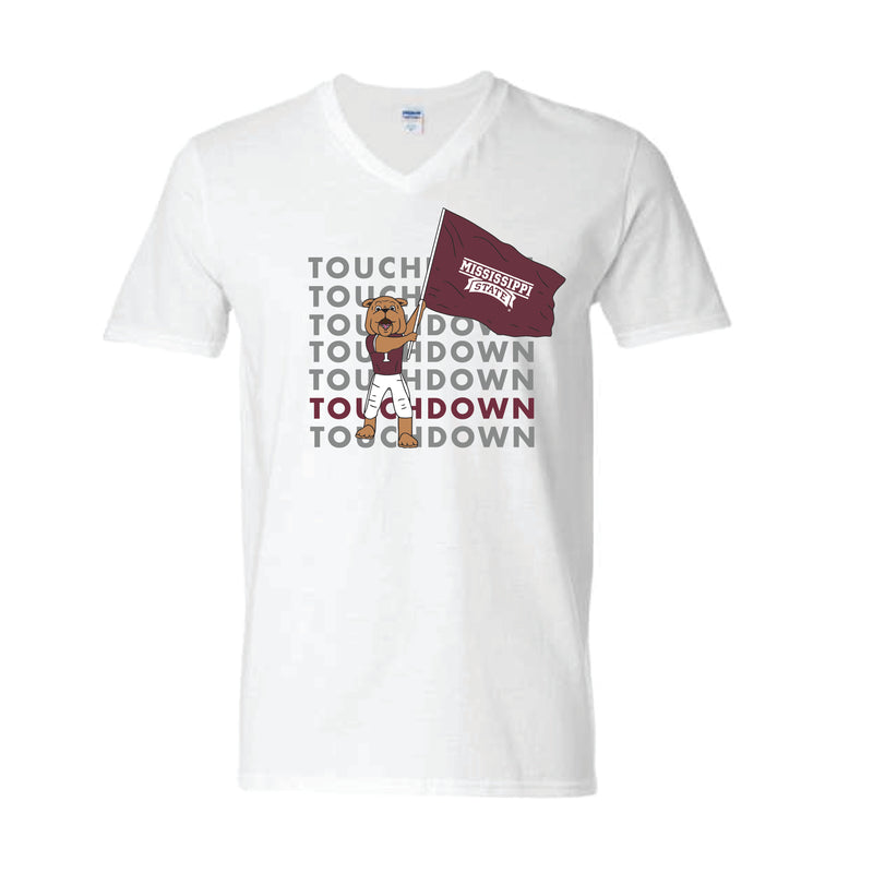 The Touchdown Bully | White V-Neck Tee