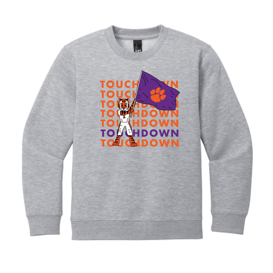 The Touchdown Clemson | Youth Light Heather Grey Sweatshirt