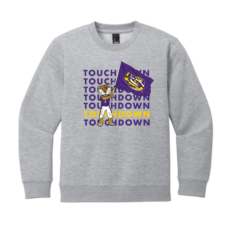 The Touchdown Mike | Youth Light Grey Heather Sweatshirt