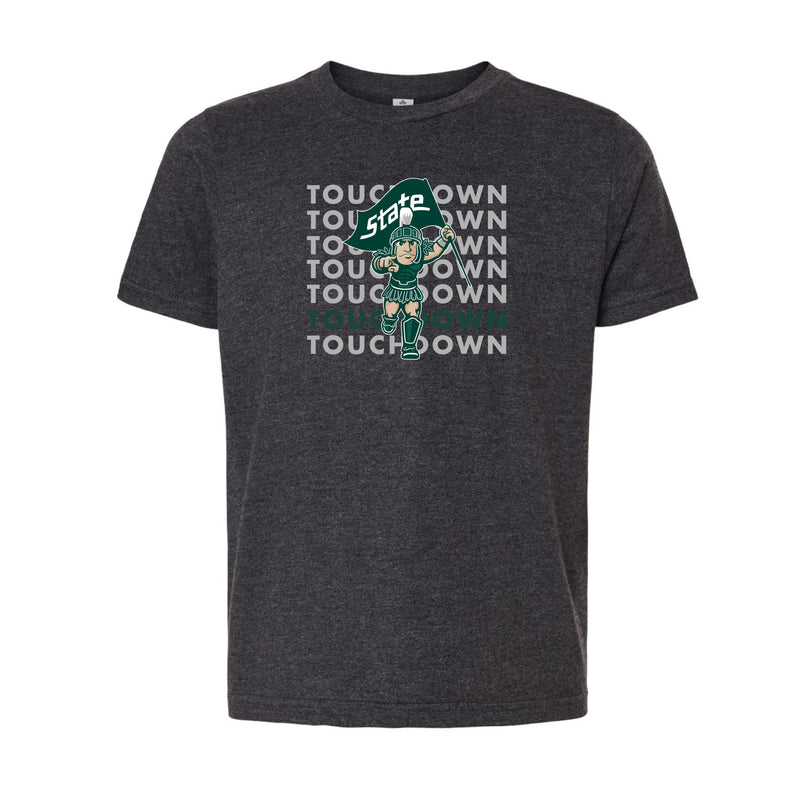 The Touchdown Sparty | Youth Heather Graphite Tee