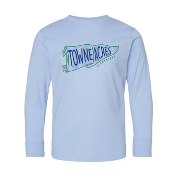 The Towne Acres Flag | Youth Light Blue Long Sleeve Tee