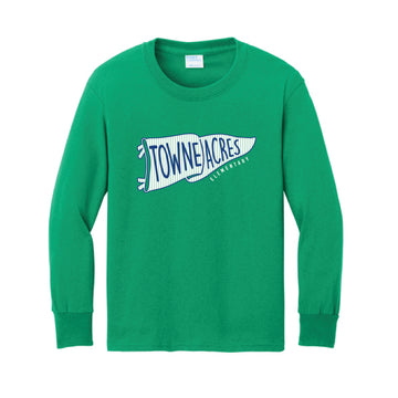 The Town Acres Flag | Youth Kelly Long Sleeve Tee