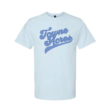 The Towne Acres Stripes | Adult Light Blue Tee
