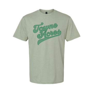 The Towne Acres Stripes | Adult Sage Tee