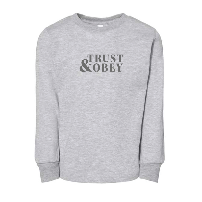 The Trust & Obey | Athletic Heather Toddler Long Sleeve Tee