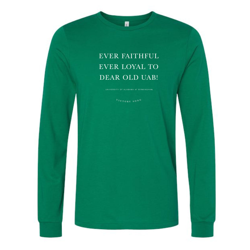 The UAB Victory Song | Kelly Green Long Sleeve