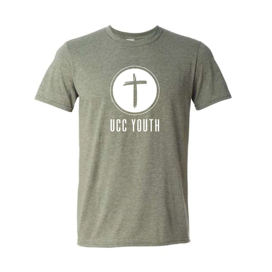 The UCC Youth Logo | Adult Heather Military Green Tee