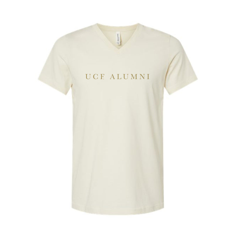 The UCF Alumni Serif | Natural V-Neck Tee