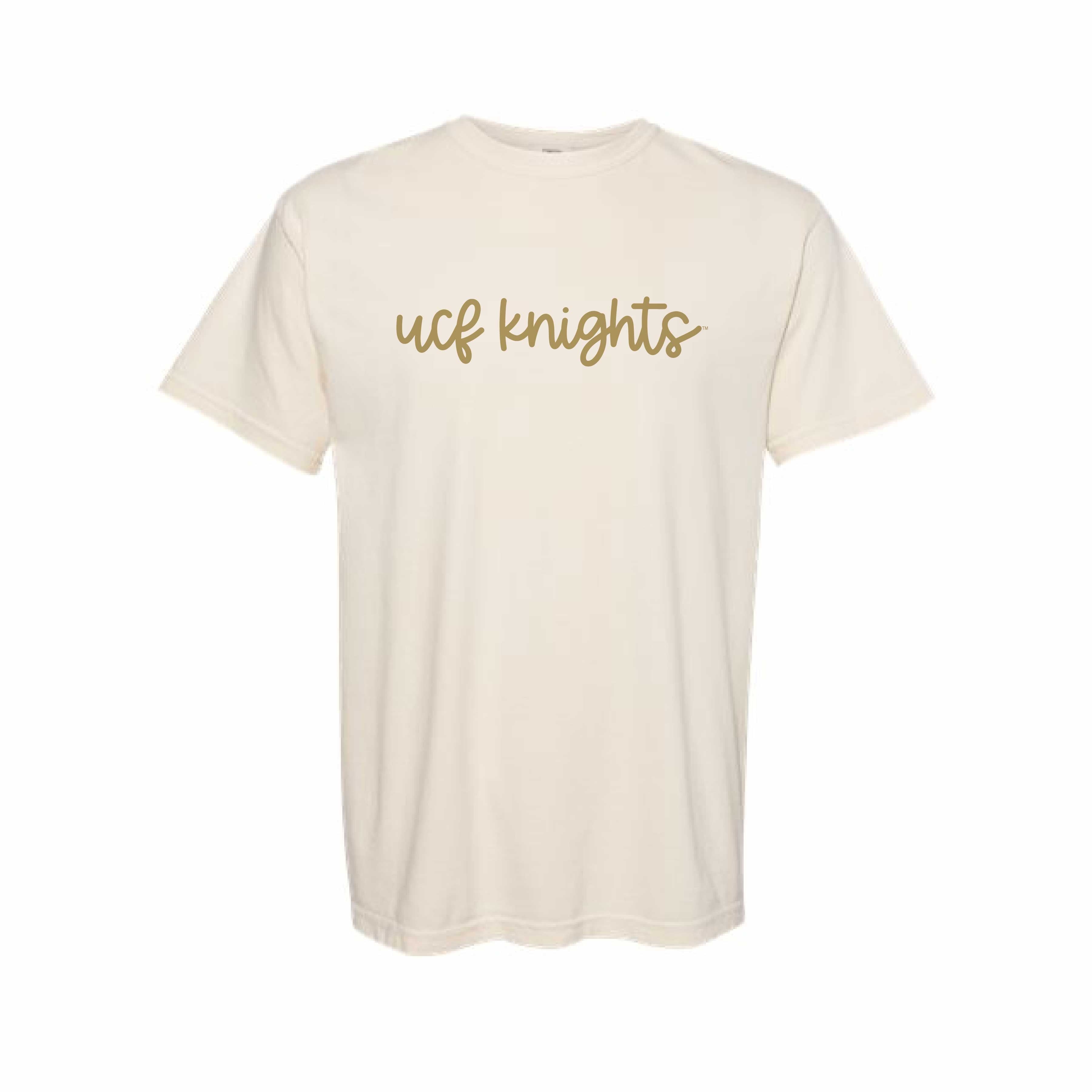 The UCF Knights Cursive | Ivory Tee – Scarlet & Gold