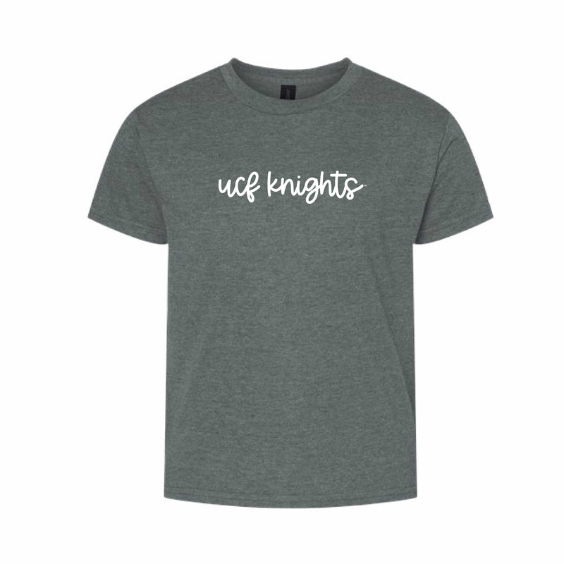 The UCF Knights Cursive | Youth Dark Heather Tee