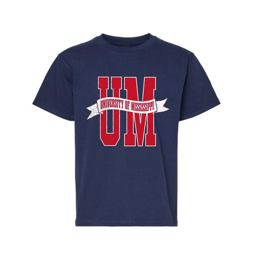 The UM Banner | Youth Navy Tee
