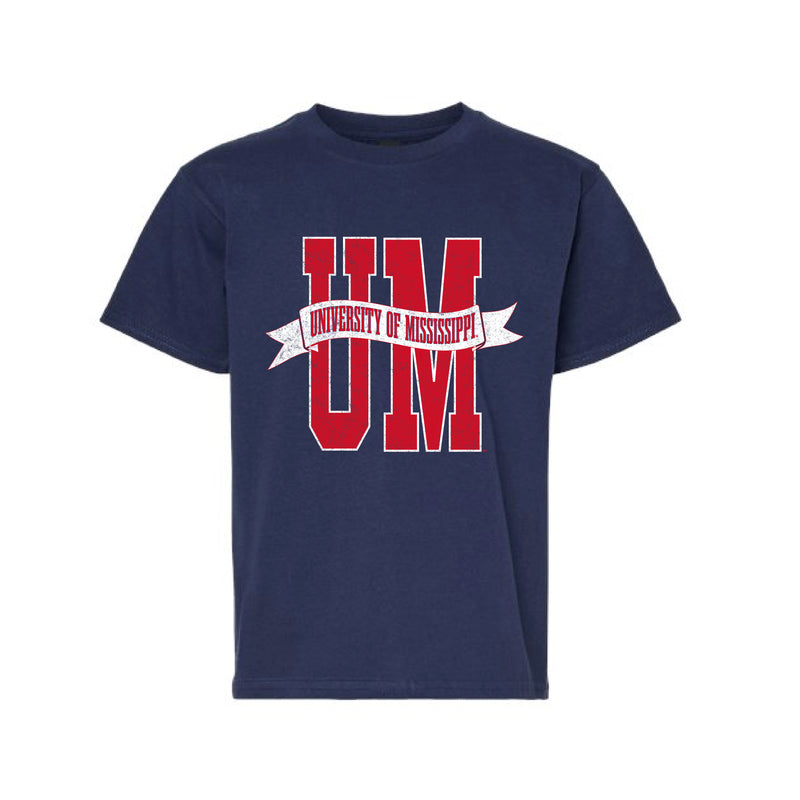 The UM Banner | Navy Youth Tee