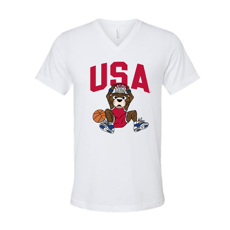 The USA Basketball | Adult White V-Neck Tee