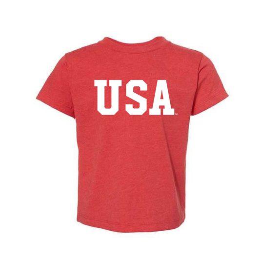 The USA Block | Toddler Heather Red Tee