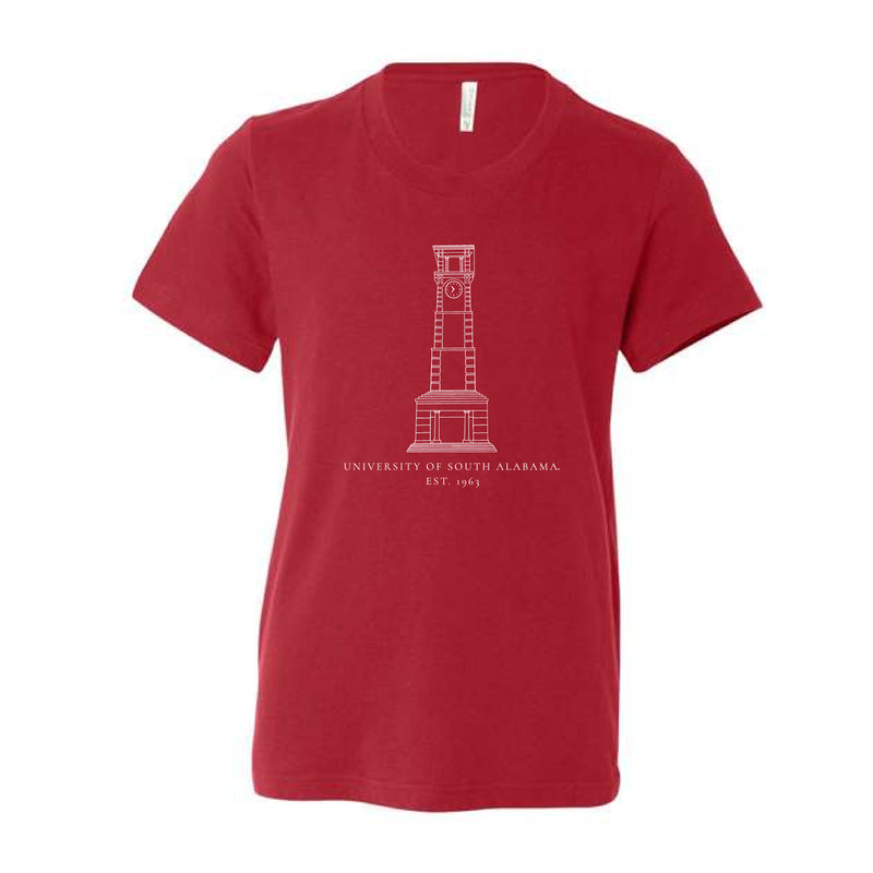 The USA Clock Tower | Youth Red Tee