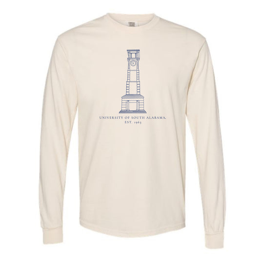 The USA Clock Tower | Adult Ivory Long Sleeve Tee